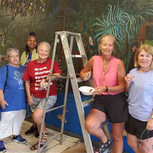 Ms. Davis and art volunteers